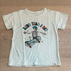 Monkeeroos Halloween Graphic Bamboo Tee - Skateboard Skeleton Design 4T